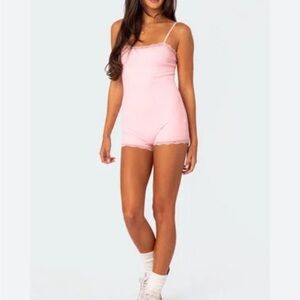 Edikted Mandi Lace Trim Romper NWT